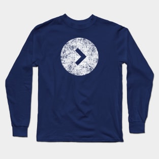 Arrow in Circle - Distressed Long Sleeve T-Shirt